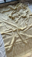 Goldenrod Muga Saree - Saree Muga Silk Embroidery Festive Pujo Edit Party Wear Goldenrod S11160