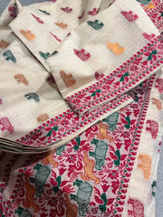 Beige Assam Silk Cotton Saree - Saree Assam Silk Cotton Beige Festive Pujo Edit Diwali S11252 - Saree - Aakritee - S11252