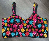 Blouse Georgette Sleeveless Embroidery Mirror Work Festive Party Wear Durga Pujo Diwali Black Bl0138 Blouse - Blouse - Aakritee - BL0138