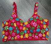 Blouse Georgette Sleeveless Embroidery Mirror Work Festive Party Wear Durga Pujo Diwali Red Bl0139 Blouse - Blouse - Aakritee - BL0139