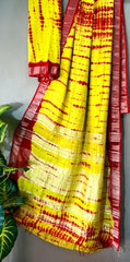 Cotton Saree - Linen slub, Print (S0013) - Aakritee -