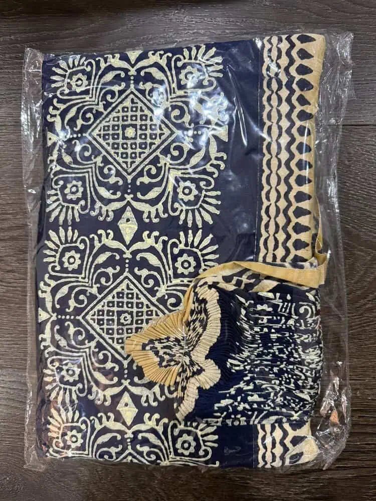 Dhoti Raw Silk Beige Body Navy Border Festive Ready To Wear Durga Pujo D0017 - Dhoti - Aakritee - D0017