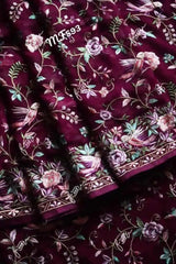 Elegant Georgette Saree with Parsi Embroidery for Festive Partywear - Saree - Aakritee - S10421