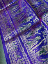 Exclusive Swarnachari Bishnupuri Silk Saree, Purple Dual Shade - Saree - Aakritee - S10764
