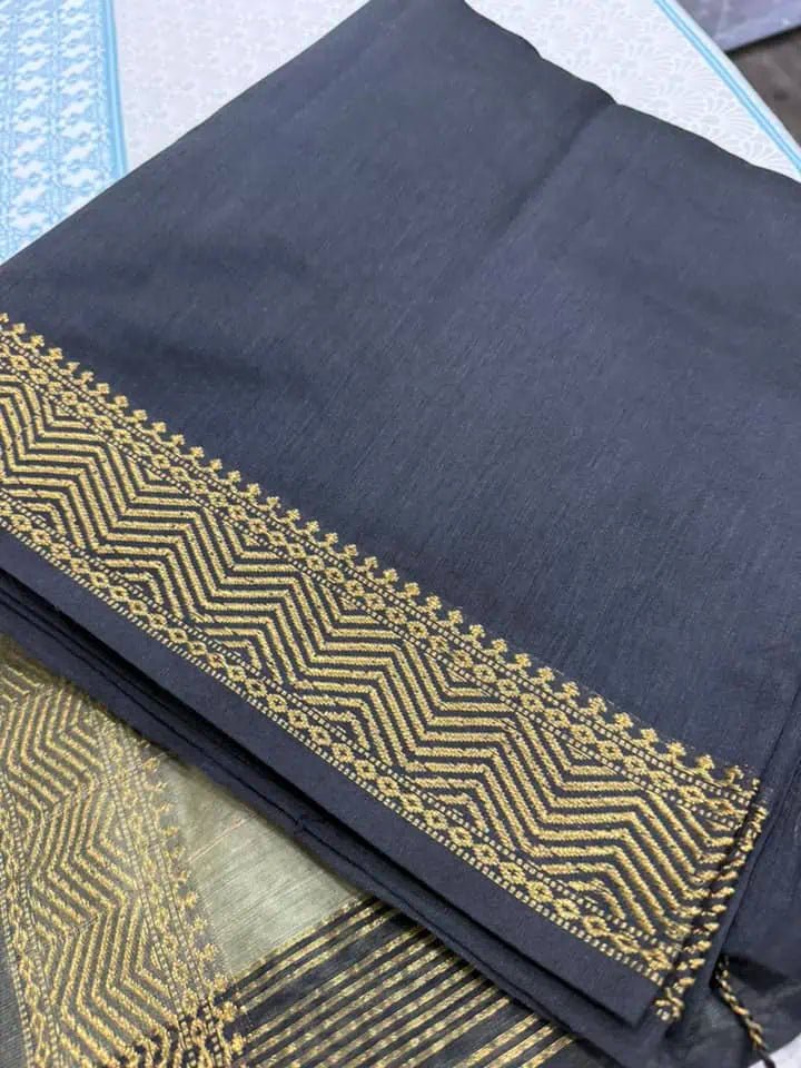 Handloom Cotton Silk Black Saree for Casual Wear - Saree - Aakritee - S10699