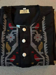 Kurta Punjabi Khadi Silk Embroidery Gark Green Festive Pk00217 - Kurta - Punjabi - Aakritee - PK00226