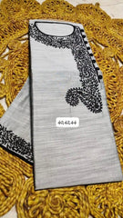 Kurta Punjabi Khadi Silk Embroidery Grey Festive Pk00224 - Kurta - Punjabi - Aakritee - PK00224