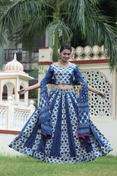 Lehenga Choli - Blue LC00002 - Aakritee -