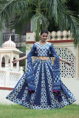 Lehenga Choli - Blue LC00002 - Aakritee -