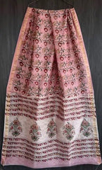 Maheshwari Cotton Silk Saree – Pink Hand Block Print Casual Wear, S10840 - Saree - Aakritee - S10840