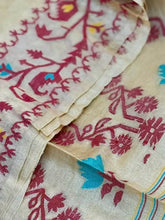 Multicolour Handloom Saree - Pure Gachi By Gachi Tussar Jamdani Bengal Handloom Traditional Festive Pale Goldenrod S11062 - Saree - Aakritee - S11062