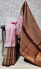Pink Silk Saree - Semi Gadwal Silk Festive Traditional Pink S11051 - Saree - Aakritee - S11051
