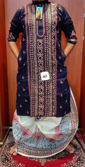 Punjabi Cotton Hand Kantha Black Festive Ethnic Wear - Kurta - Punjabi - Aakritee - PK00210