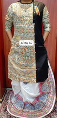 Punjabi Cotton Madhubani Black Ethnic Wear for Festive Occasions - Kurta - Punjabi - Aakritee - PK00204
