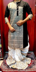 Punjabi Cotton Madhubani Black Traditional Festive Ethnic Wear - Kurta - Punjabi - Aakritee - PK00213