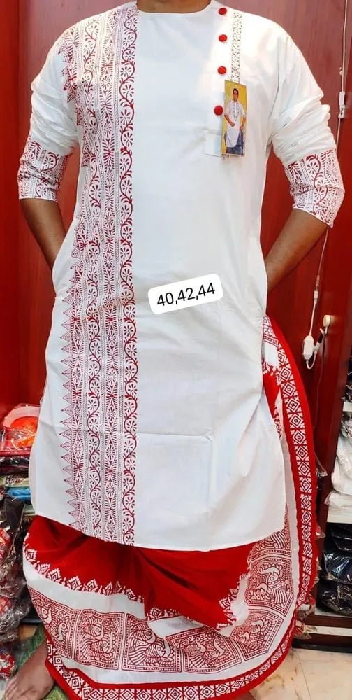 Punjabi_white_40_PK10134 - Kurta - Punjabi - Aakritee - PK10134