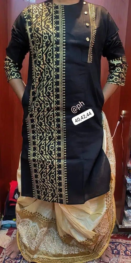Punjabi/Kurta Cotton Hand Block Print - Navy - 50 AUD - Kurta - Punjabi - Aakritee - PK00191