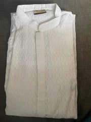 Punjabi/Kurta Cotton Hand Chikankari Suit in White - Kurta - Punjabi - Aakritee - PK00180