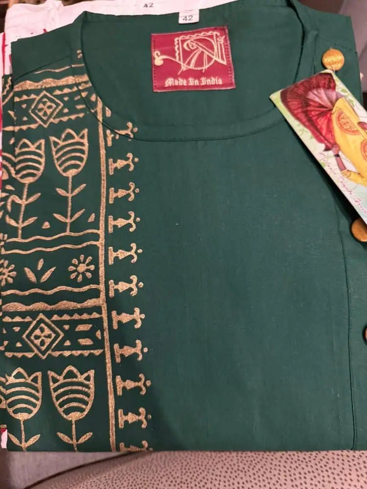 Punjabi/Kurta Cotton Suit with Hand Block Print for Casual Wear - Kurta - Punjabi - Aakritee - PK00174