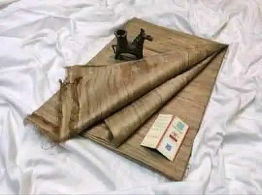 Pure Handloom Tussar Ghicha Saree Ð Tussar Beige with Tassels - Saree - Aakritee - S10769