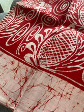 saree - 1 - silk - murshidabad - hand - batik - red - s10072 EOFY - 10% - Saree - Aakritee - S10073