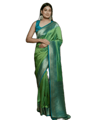 Saree Art Silk - Green S00090 - Aakritee - S00090