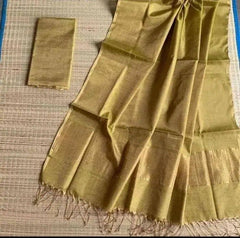 Saree_metallic_linen_party wear_festive_golden_S10826 - Saree - Aakritee - S10826