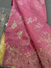 Saree Muga Silk Banarasi Sequins Zardousi Hand Work Festive Party Wear Pink S10900 - Saree - Aakritee - S10900