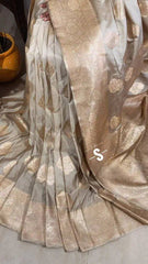 Saree Mushroo Silk Banarasi Festive Durga Pujo Trendy Dark Khaki S10895 - Saree - Aakritee - S10895