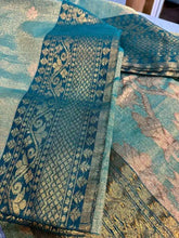 Saree_tissue_linen_banarasi_festive_party wear_sea green_S10809 - Saree - Aakritee - S10809