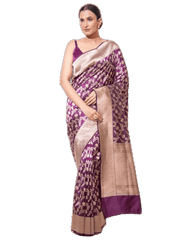 Saree Uppada Katan Silk Handloom Banarasi Pink S00094 - Aakritee -