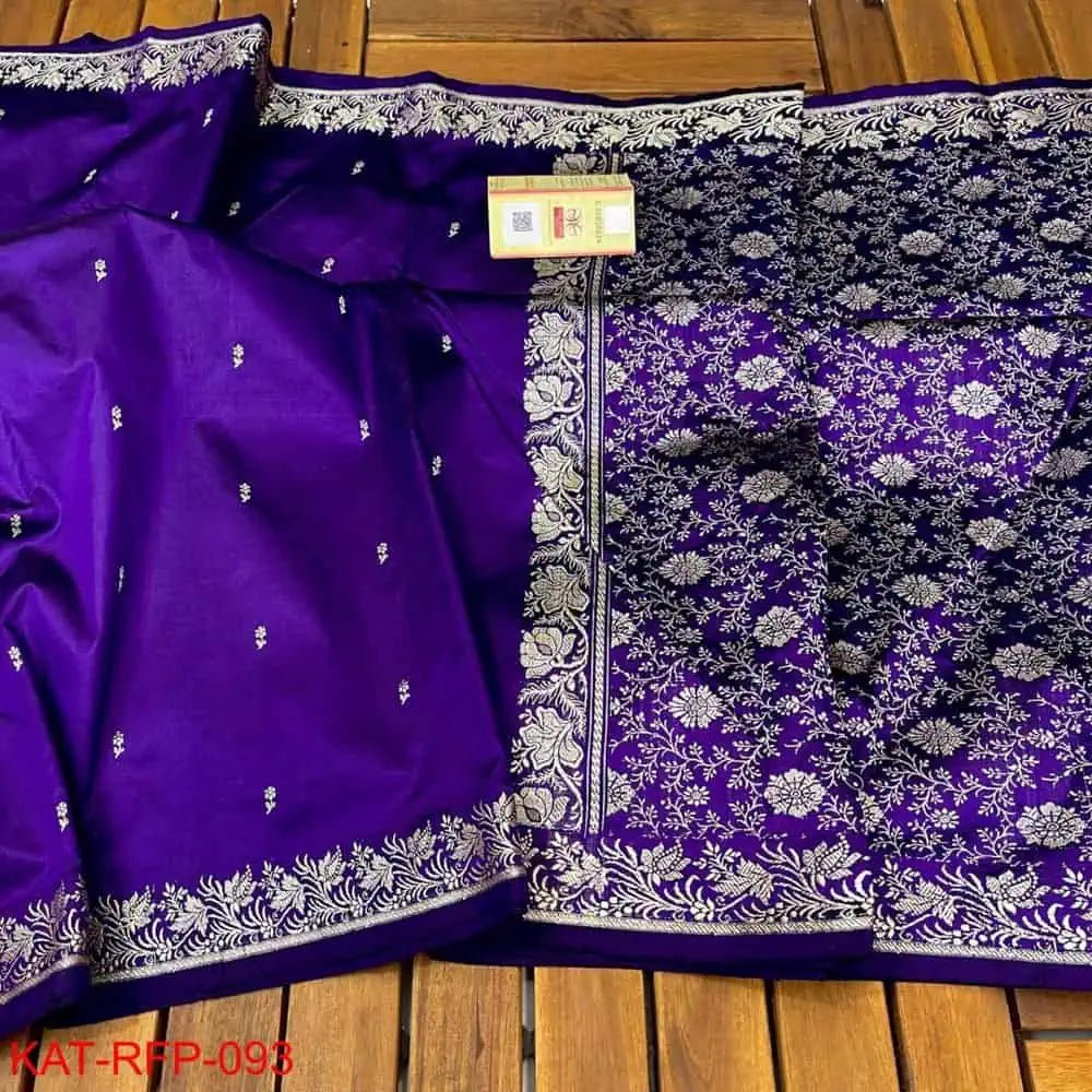 Silk Katan Saree: Violet, Festive, S10403 - Saree - Aakritee - S10403