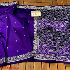 Silk Katan Saree: Violet, Festive, S10403 - Saree - Aakritee - S10403