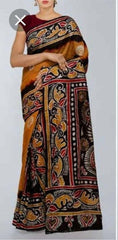 Silk Saree - Batik, Handpaint (S0018) - Aakritee -