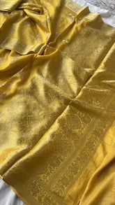 Yellow Muga Saree - Saree Muga Silk Embroidery Festive Pujo Edit Party Wear Yellow S11159 - Saree - Aakritee - S11159