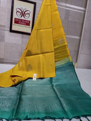 Yellow Soft Silk Kanjeevaram Saree for Partywear - Saree - Aakritee - S10442