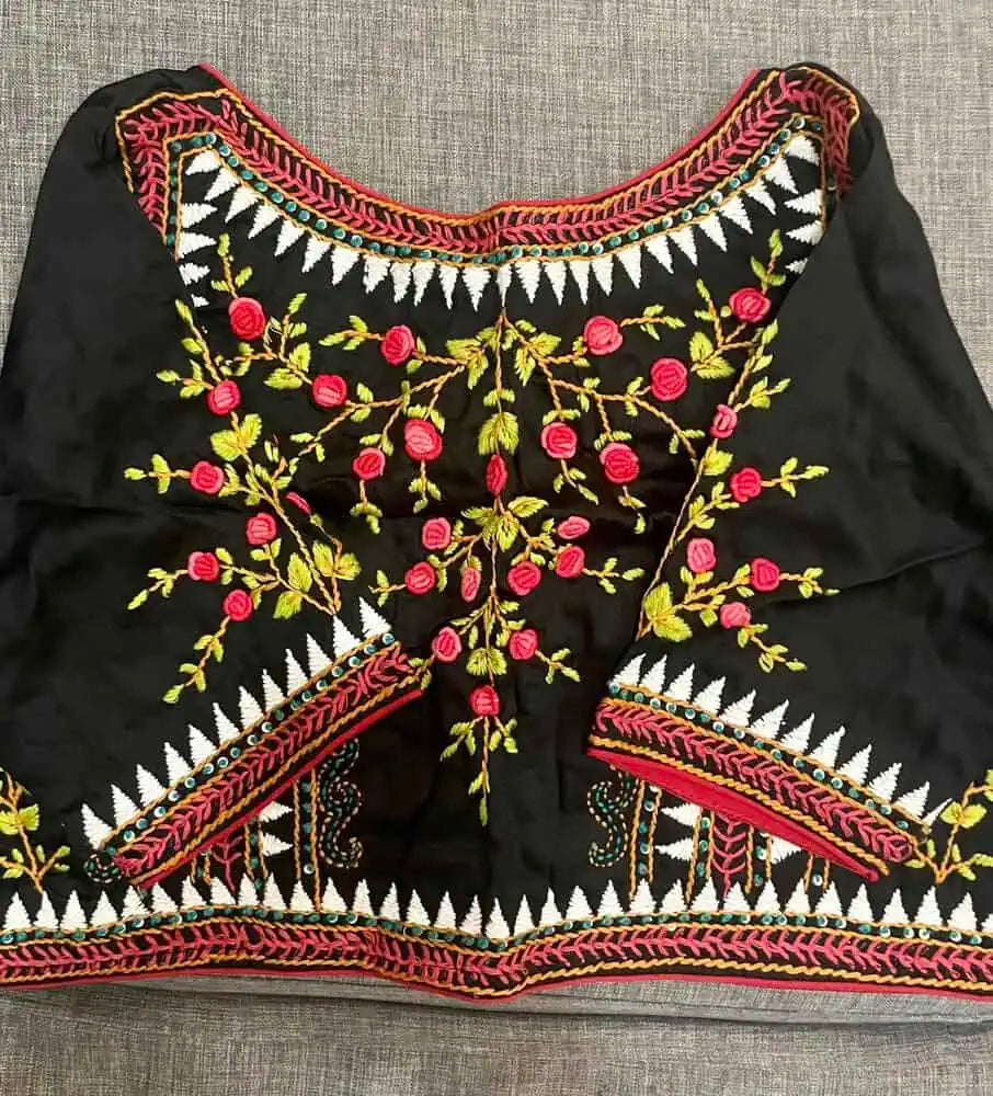 Blouse_0052_Blouse_malaicotton_with_sleeve_embroidery_With-sleeve_AUD 55_Black
