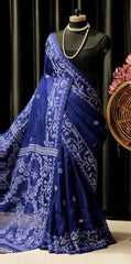 Fabric saree in Blue - Code S11023