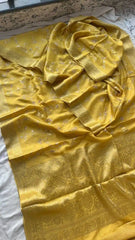 Yellow Muga Saree - Saree Muga Silk Embroidery Festive Pujo Edit Party Wear Yellow S11159