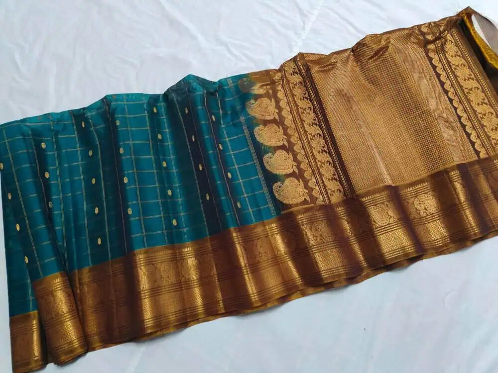 Rosy Brown Gadwal Silk Saree S11188 - Aakritee Fashion