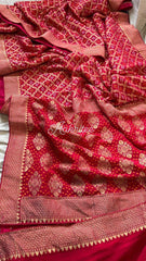 saree-2-khadi-bandhej-georgette-red-s10093