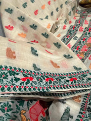 Beige Assam Silk Cotton Saree - Saree Assam Silk Cotton Beige Festive Pujo Edit Diwali S11253 - Saree - Aakritee - S11253