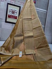 Beige Soft Silk Kanjeevaram Saree for Partywear - Saree - Aakritee - S10441