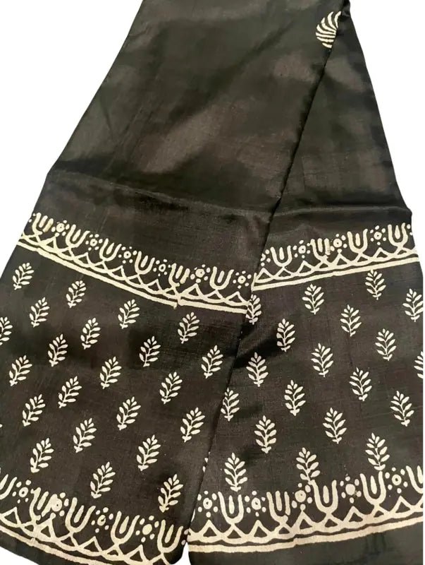 Bishnupuri Black Saree - Festive Block - Saree - Aakritee - S10564