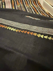 Black Handloom Kantha Embroidery Saree, Festive - S10393 EOFY - 15% - Saree - Aakritee - S10393