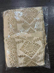 Dhoti Raw Silk Beige Body Pale Goldenrod Border Festive Ready To Wear Durga Pujo D0019 - Dhoti - Aakritee - D0020