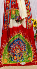 Firebrick Bishnupuri Silk Hand Batik Saree - Saree Pure Bishnupuri Silk Hand Batik Festive Pujo Diwali Traditional Firebrick S11271 - Saree - Aakritee - S11271