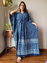 KF10101_Kaftan_Cotton_Blue - Kaftan - Aakritee - KF10101