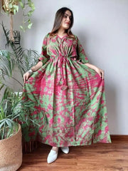 KF10106_Kaftan_Cotton_Pink - Kaftan - Aakritee - KF10106