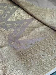 Lavender Silk Saree - Semi Mushroo Silk Banarasi Festive Traditional Lavender S11059 - Saree - Aakritee - S11059